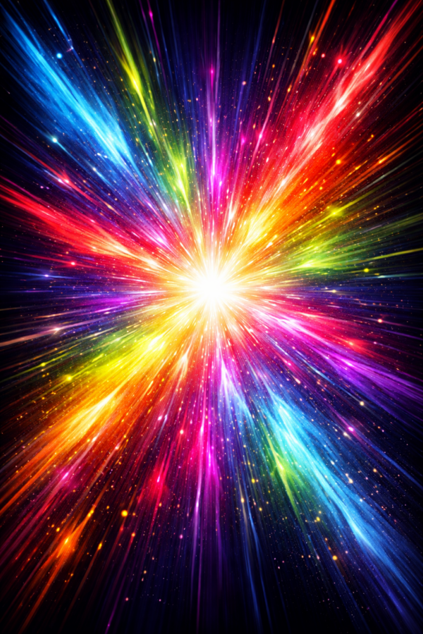 Colored Explosion black background